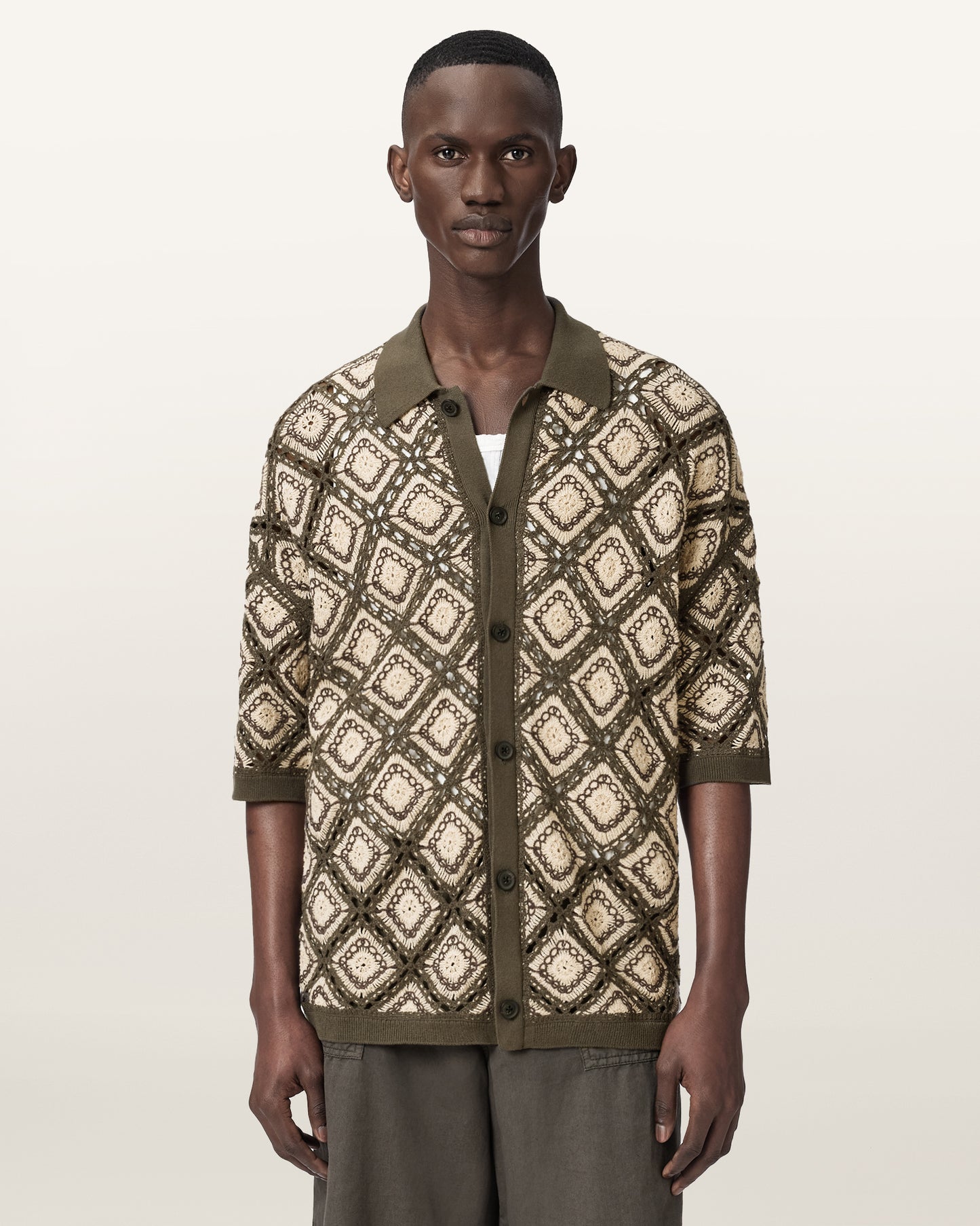 PITCH GREEN Color Morena SS Cardigan from AllSaints