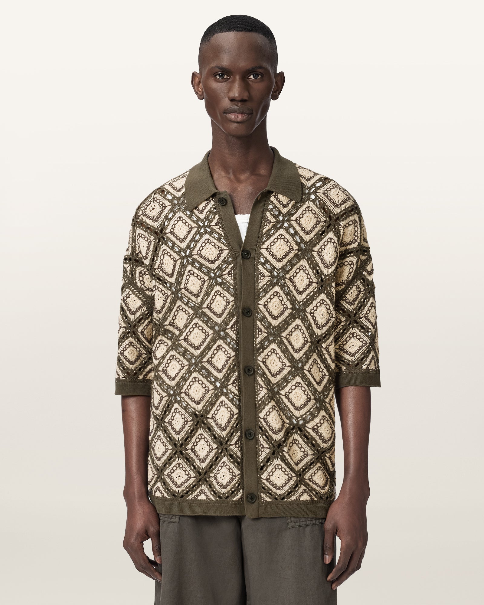 PITCH GREEN Color Morena SS Cardigan from AllSaints