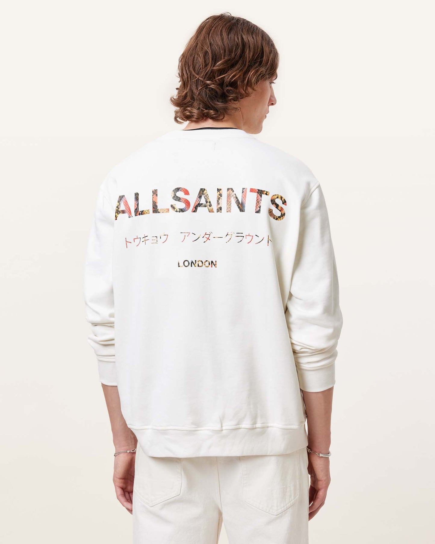 ASHEN WHITE/SNAKE Color Underground Crew from AllSaints