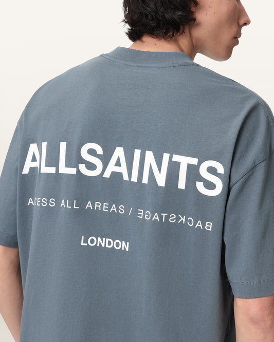 LUNAR BLUE Color Backstage SS Crew Tee from AllSaints