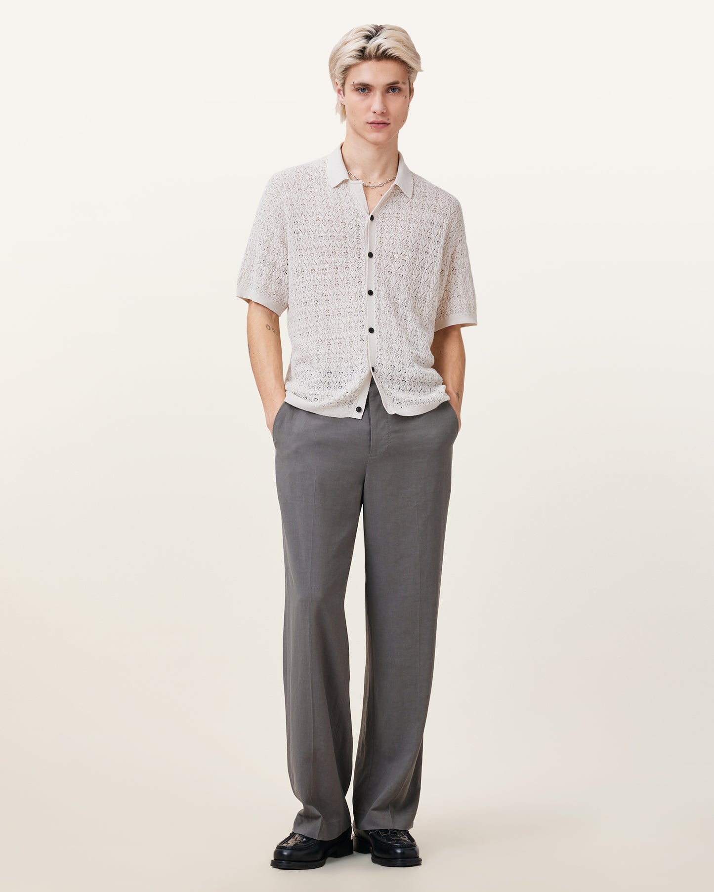 ECRU WHITE Color Loire SS Cardigan from AllSaints