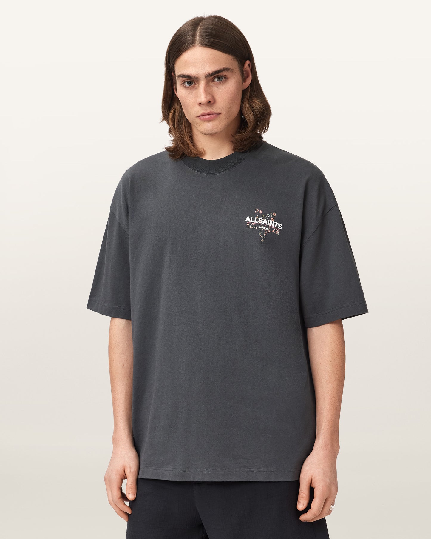 Washed Black Color Pentacle SS Crew Tee from AllSaints