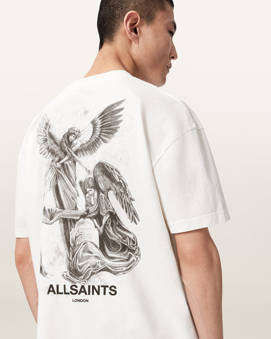 Chalk White Color Seraph SS Crew Tee from AllSaints