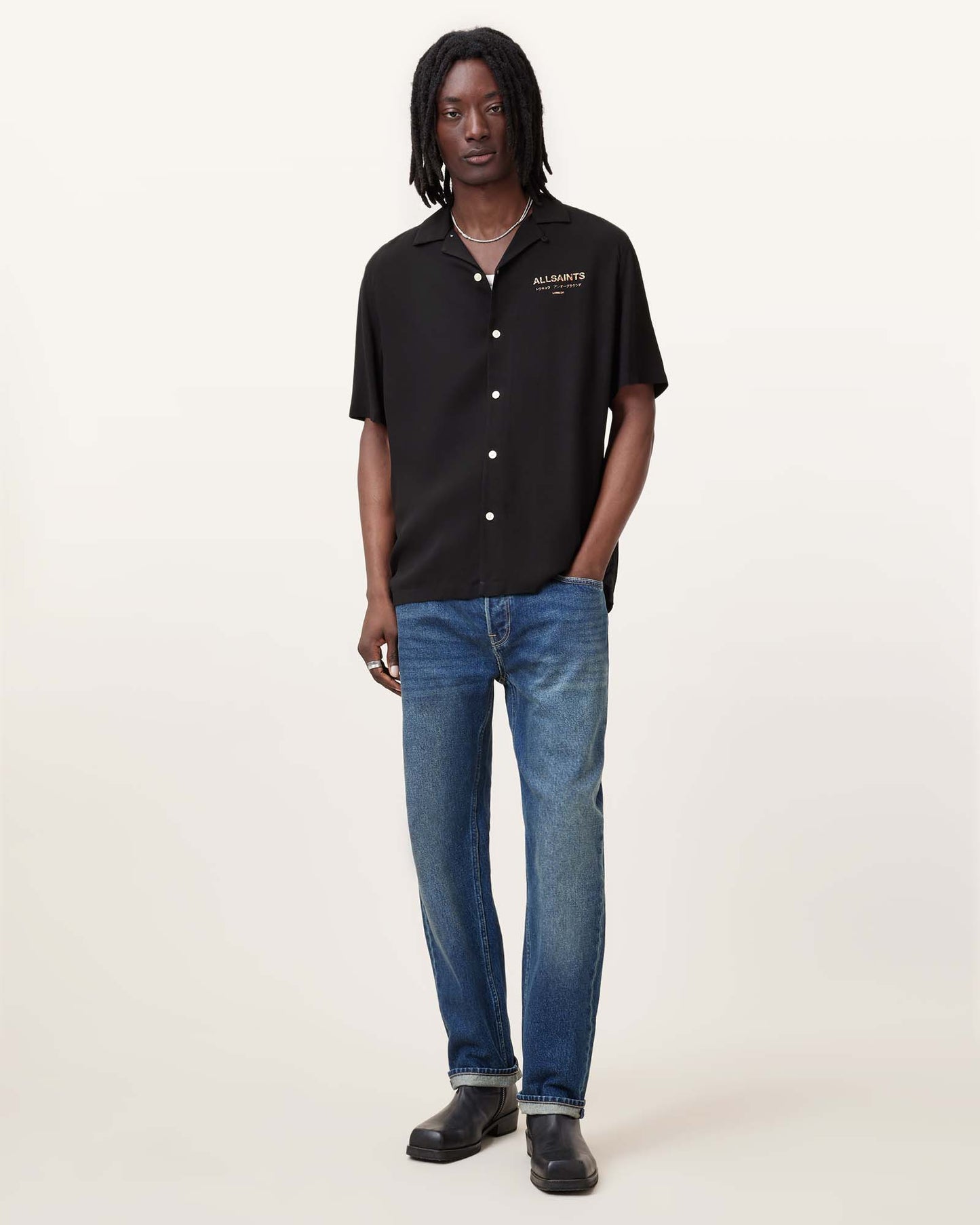 Jet Black Color Undrgndbowa SS Shirt from AllSaints