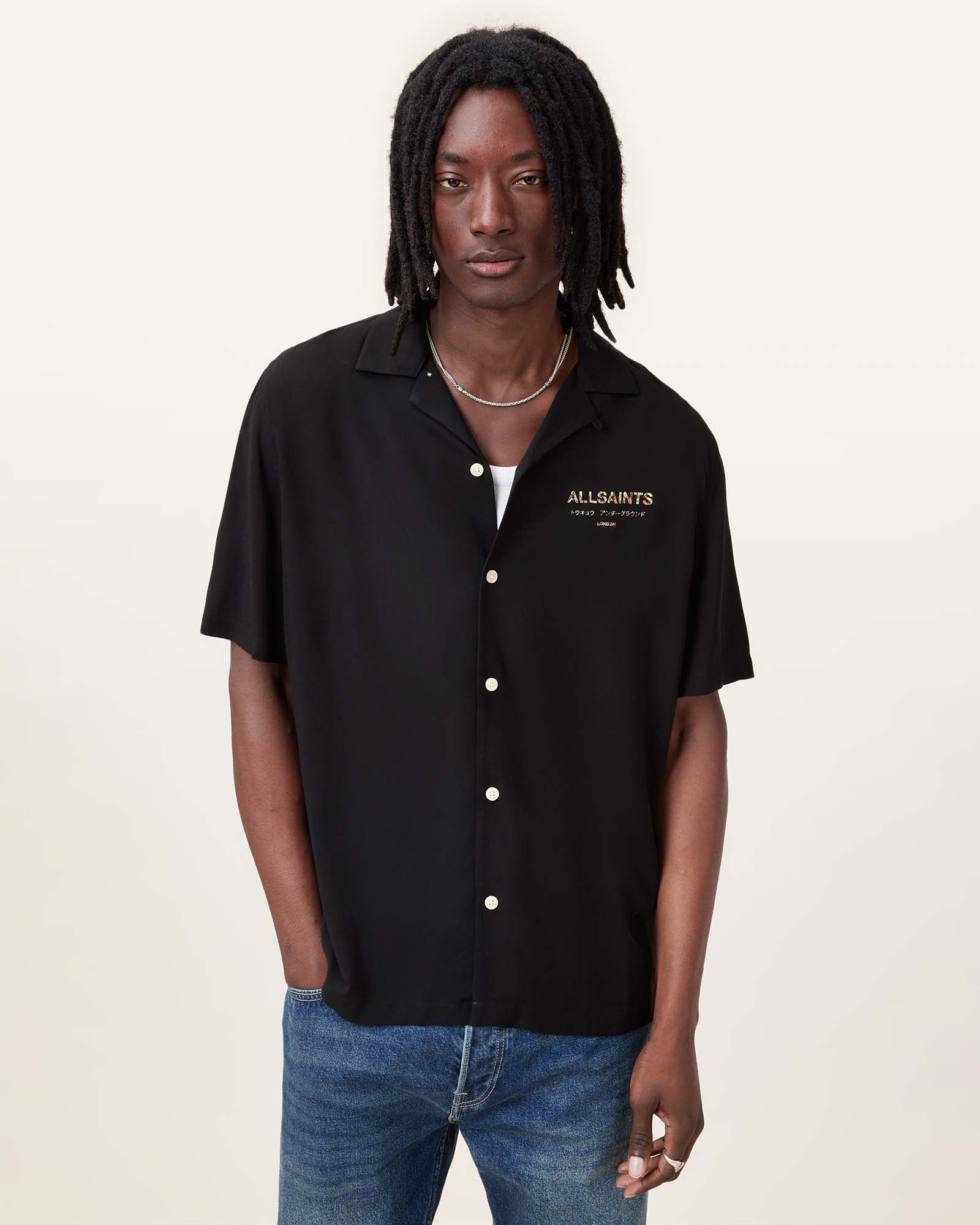 Jet Black Color Undrgndbowa SS Shirt from AllSaints