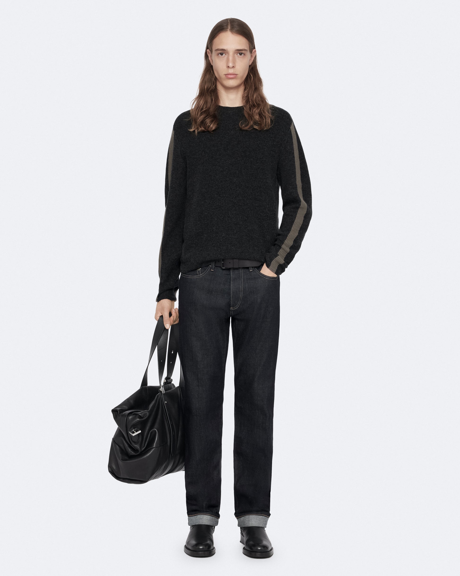 Charcoal Grey Color Hawke Crew Jumper from AllSaints