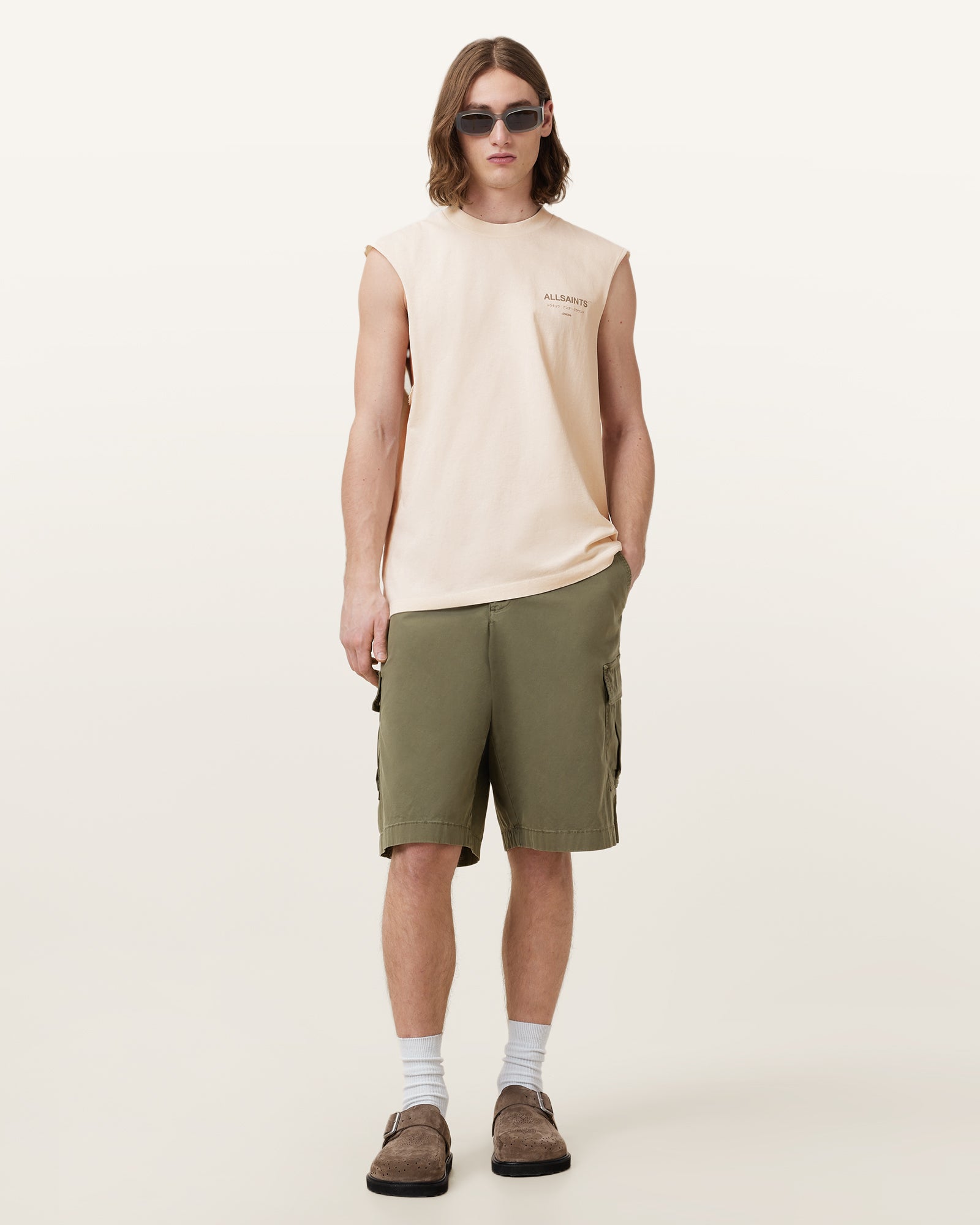 SANDY WHITE Color Underground SL Crew from AllSaints