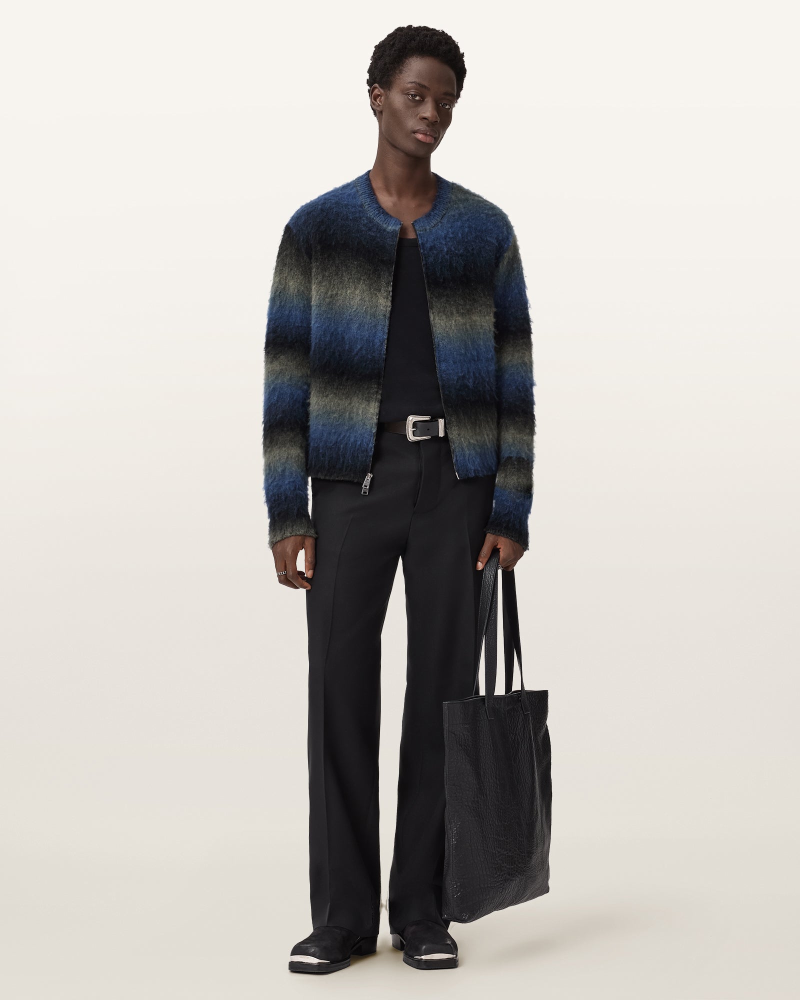 BLUE/GREY/BLACK Color Halley Cardigan from AllSaints