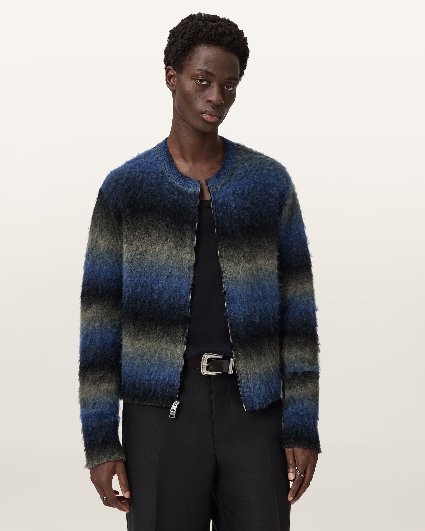 BLUE/GREY/BLACK Color Halley Cardigan from AllSaints