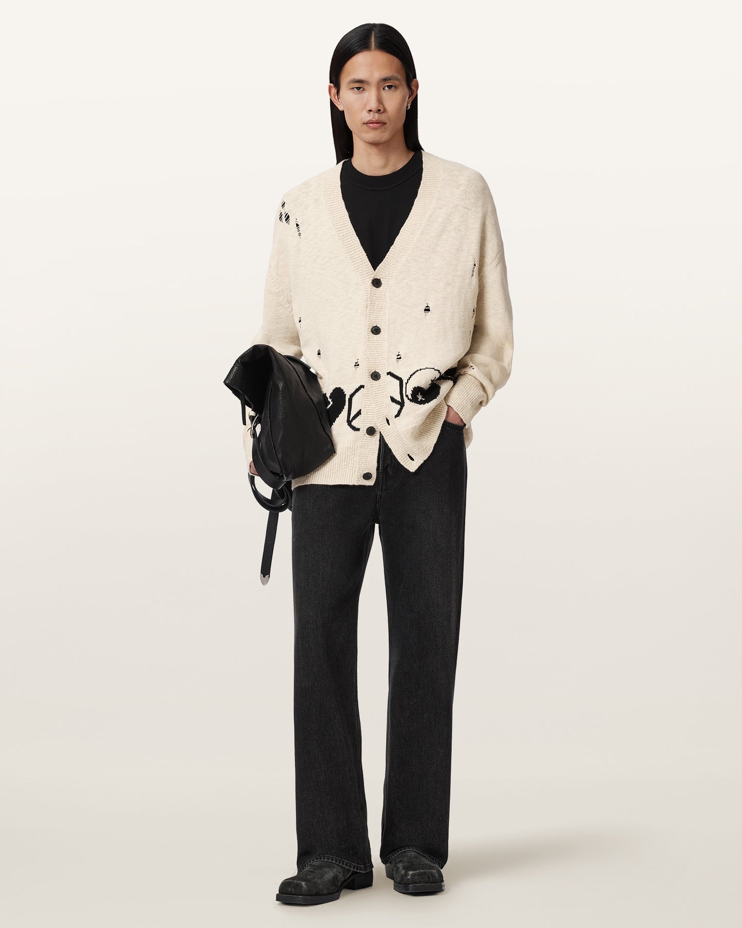 ECRU WHITE Color Tabua Cardigan from AllSaints