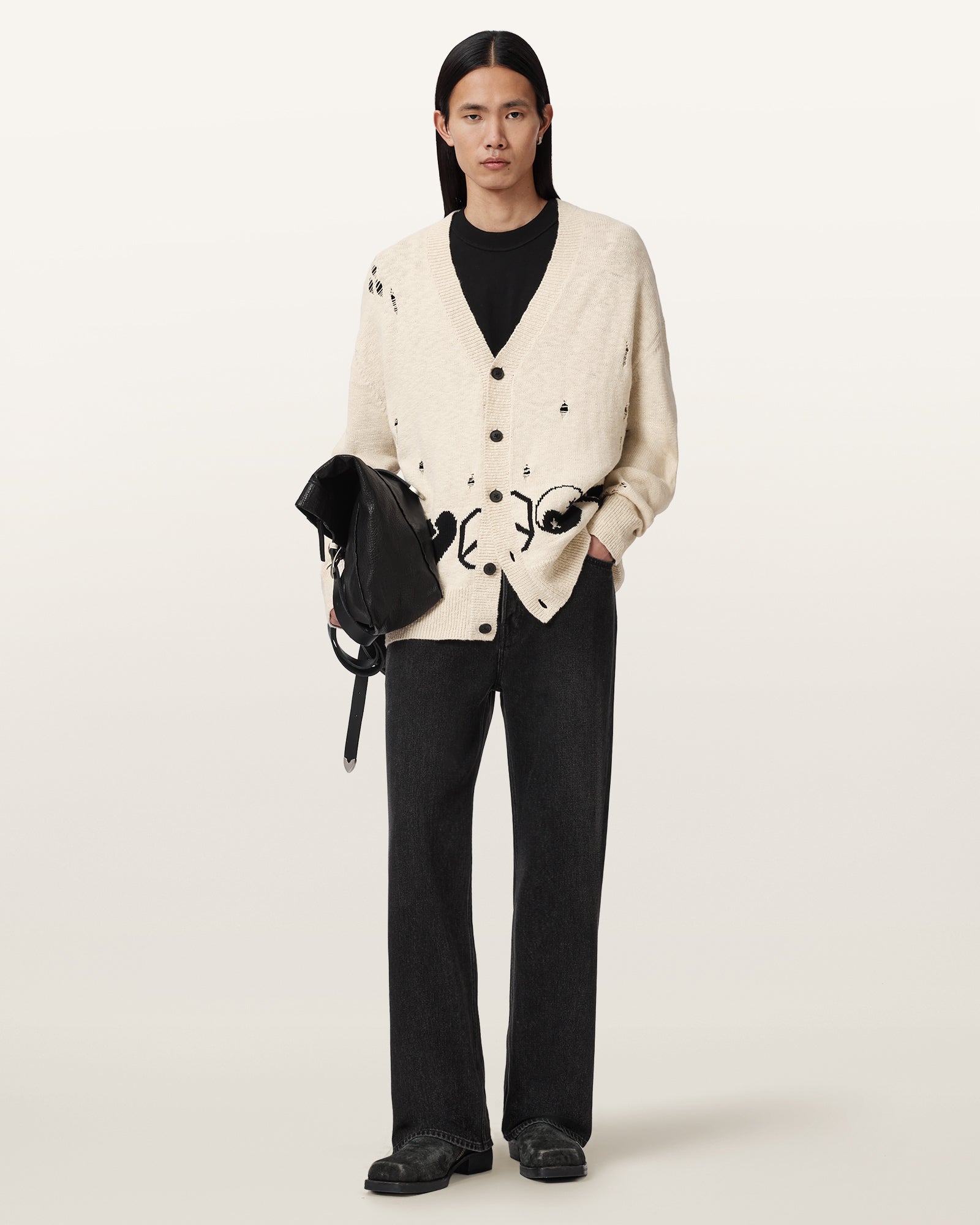 ECRU WHITE Color Tabua Cardigan from AllSaints