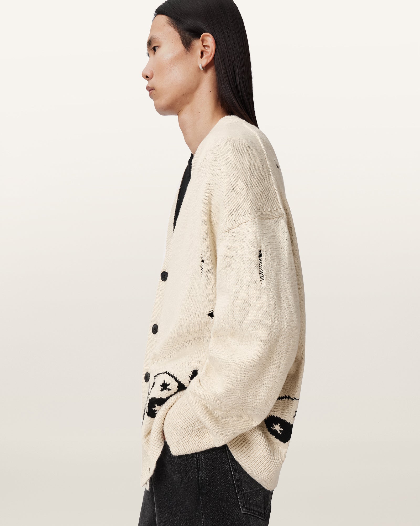 ECRU WHITE Color Tabua Cardigan from AllSaints