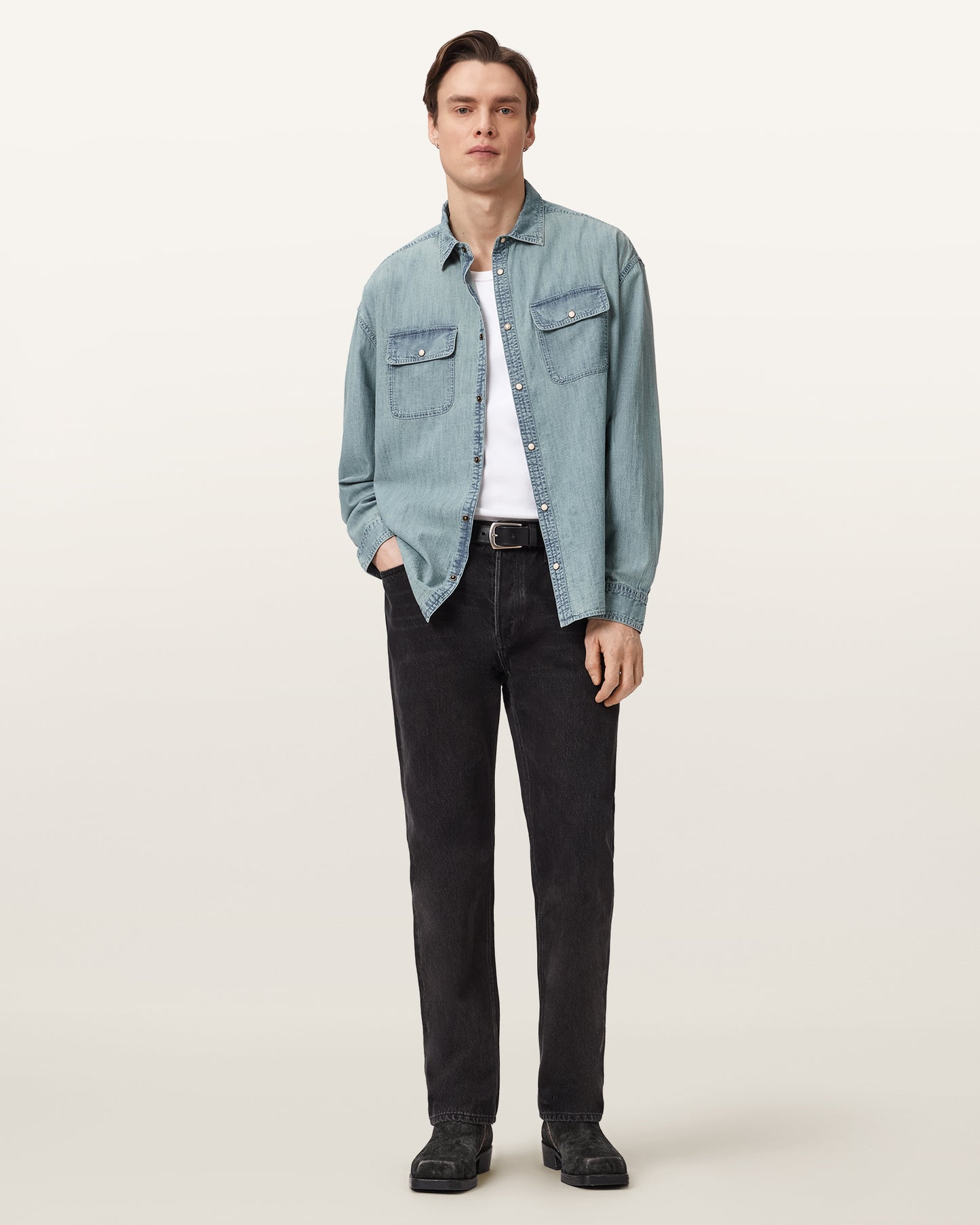 FADED INDIGO Color Gribbs LS Shirt from AllSaints