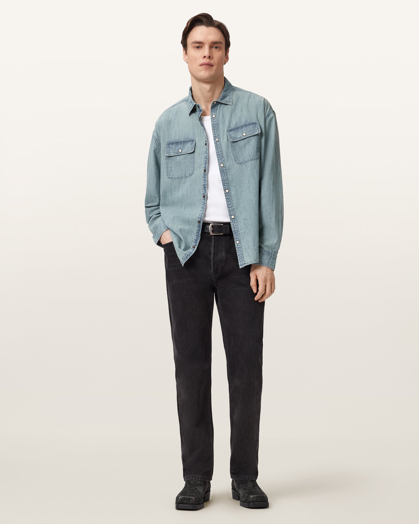 FADED INDIGO Color Gribbs LS Shirt from AllSaints