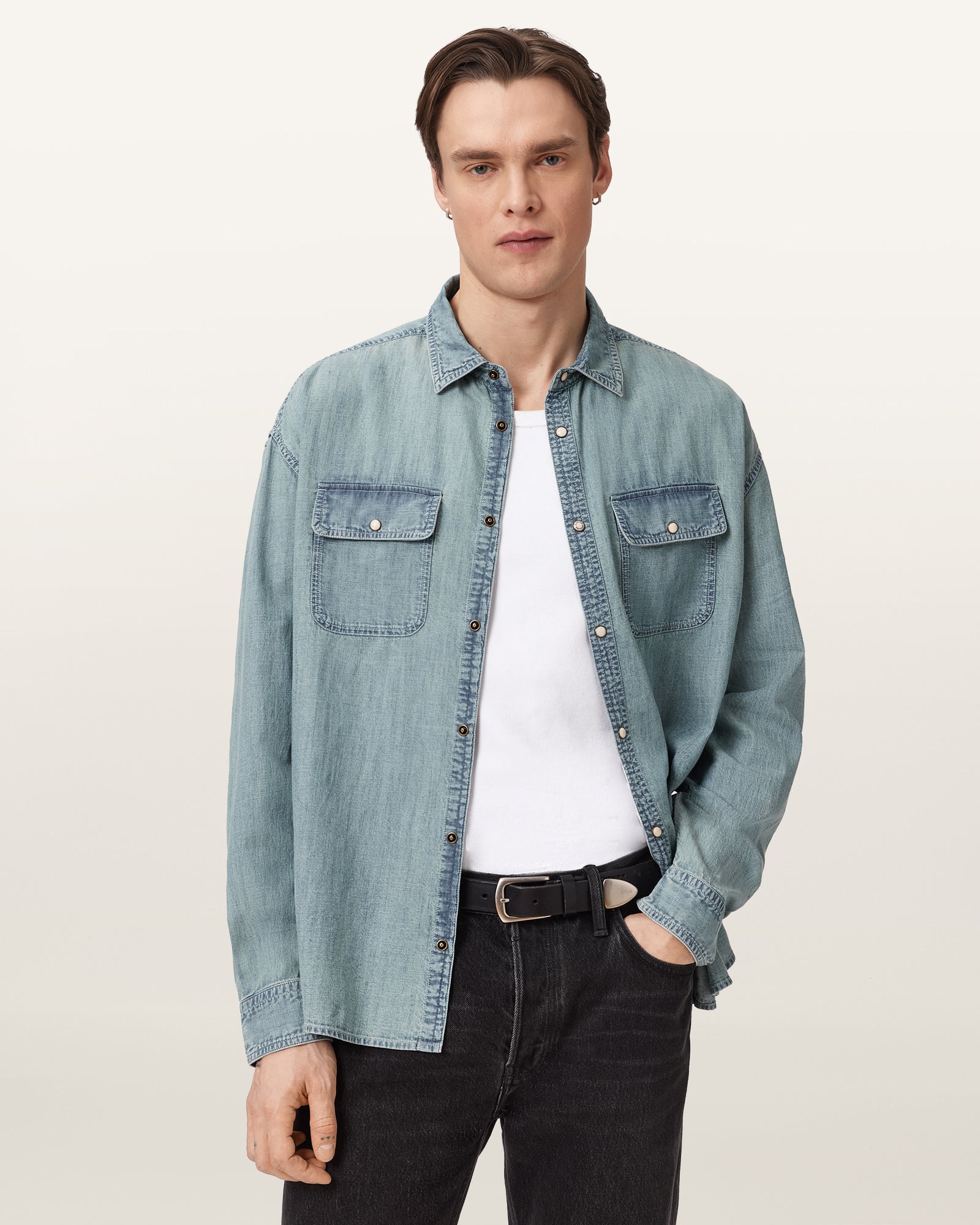 FADED INDIGO Color Gribbs LS Shirt from AllSaints