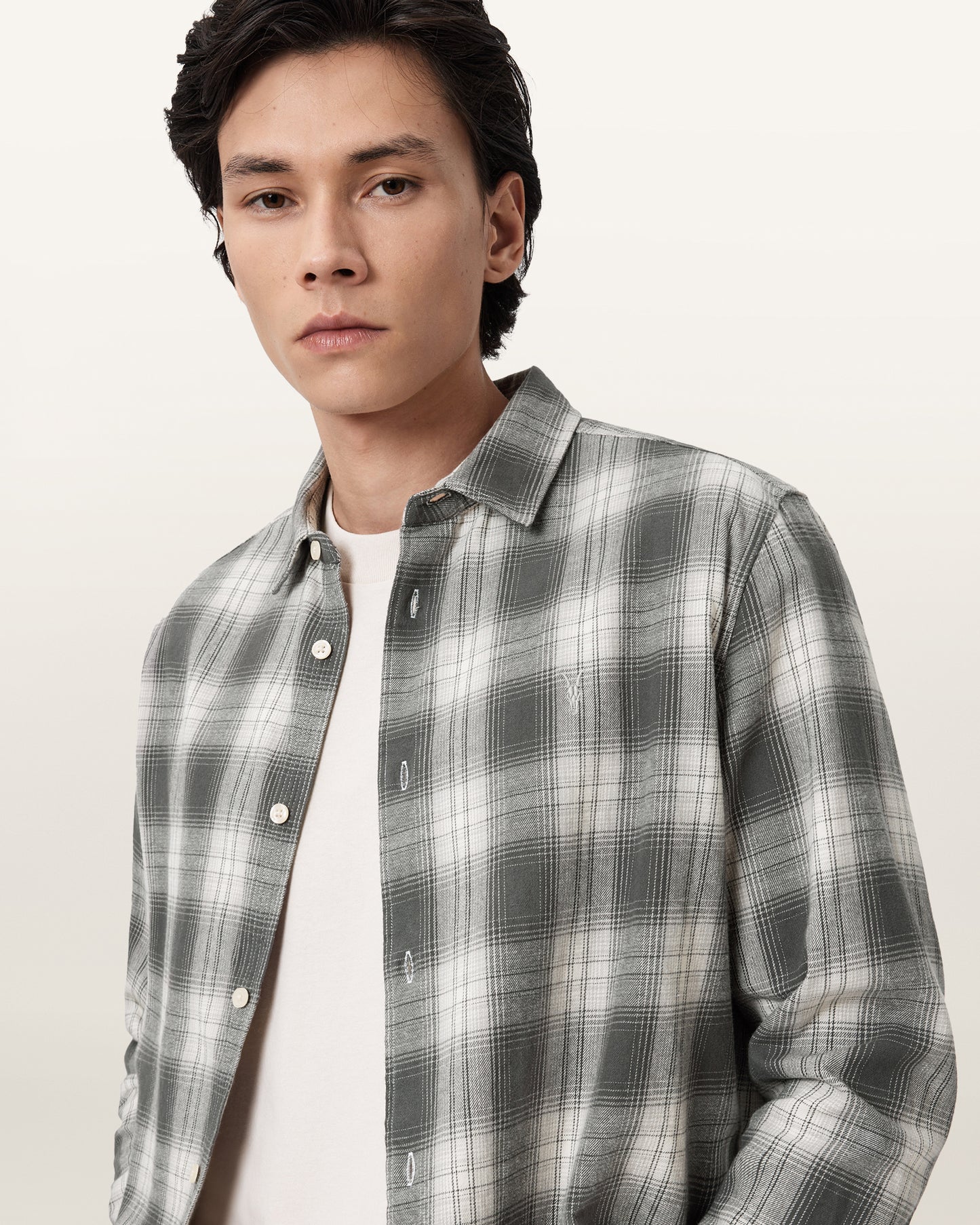 CLOUDED GREY Color Kelby LS Shirt from AllSaints