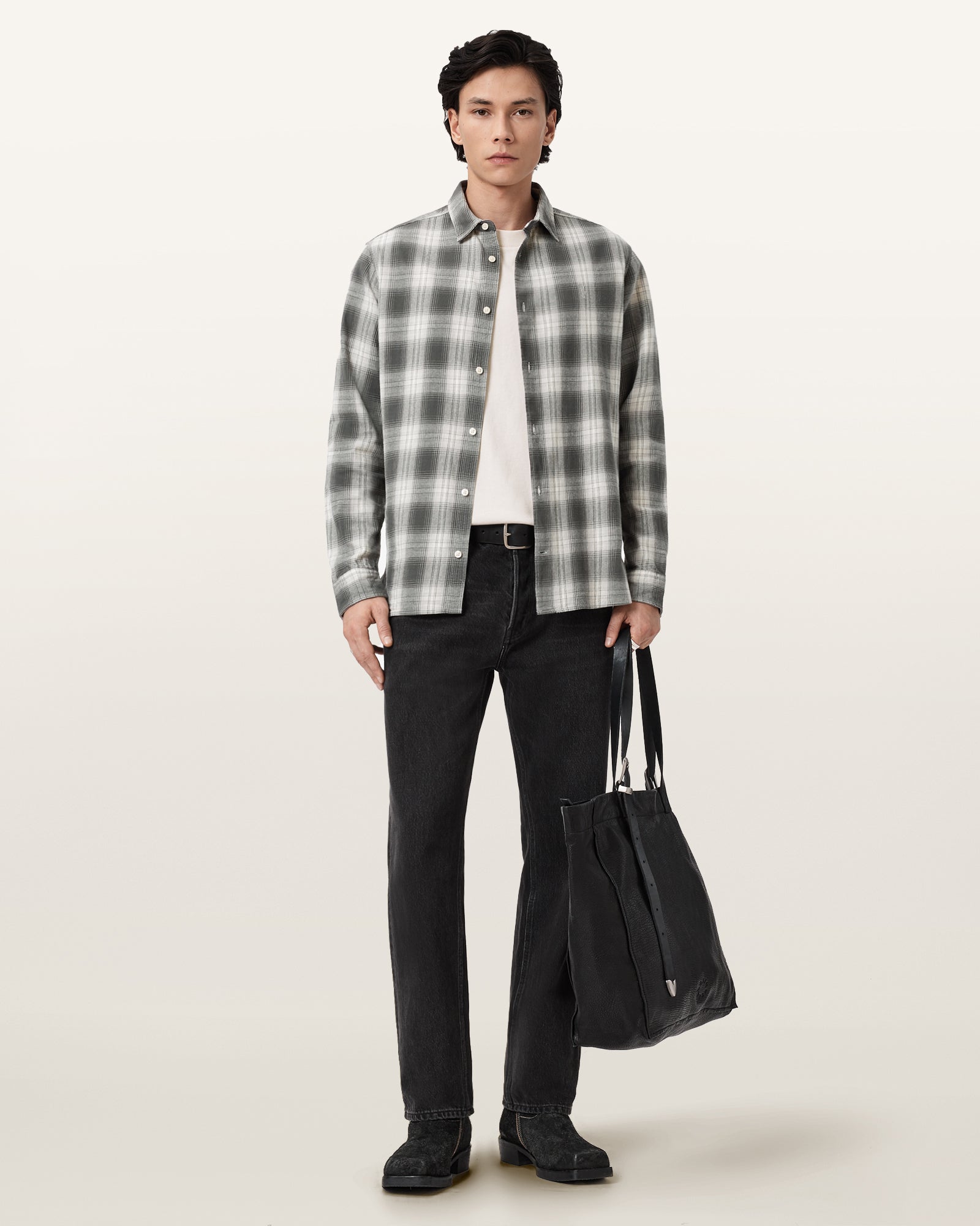CLOUDED GREY Color Kelby LS Shirt from AllSaints