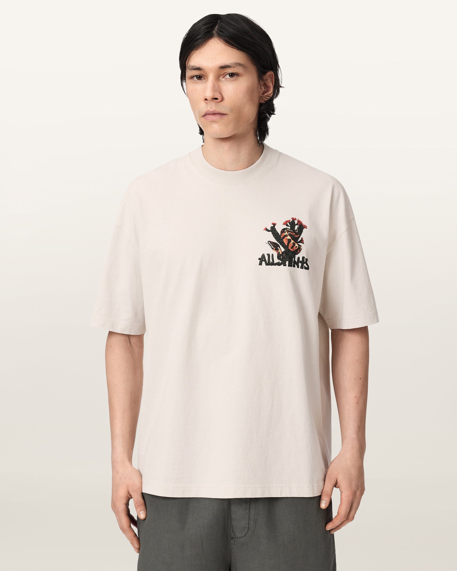 DUSK WHITE Color Cacti SS Crew Tee from AllSaints