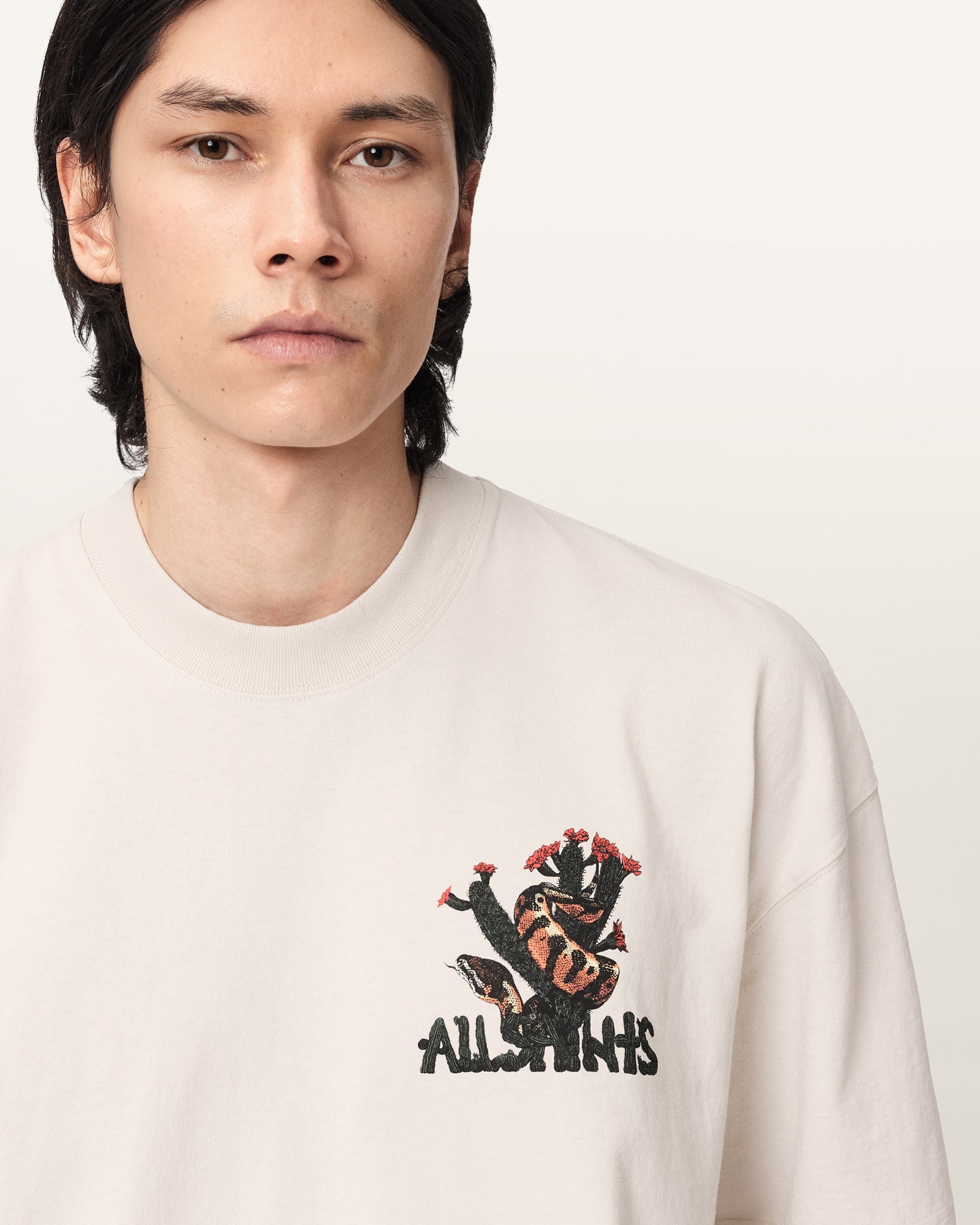 DUSK WHITE Color Cacti SS Crew Tee from AllSaints