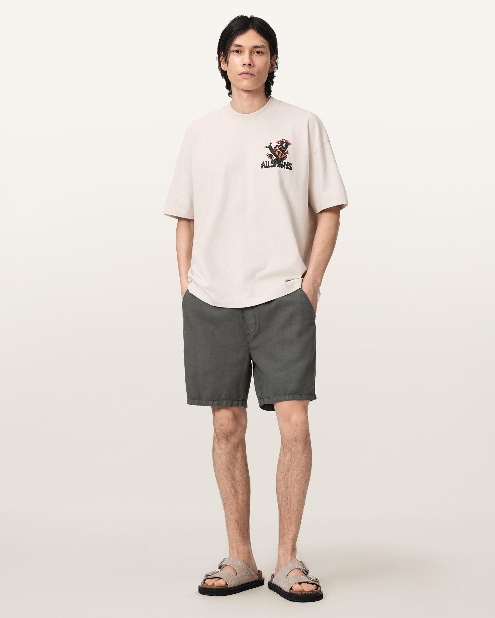 DUSK WHITE Color Cacti SS Crew Tee from AllSaints