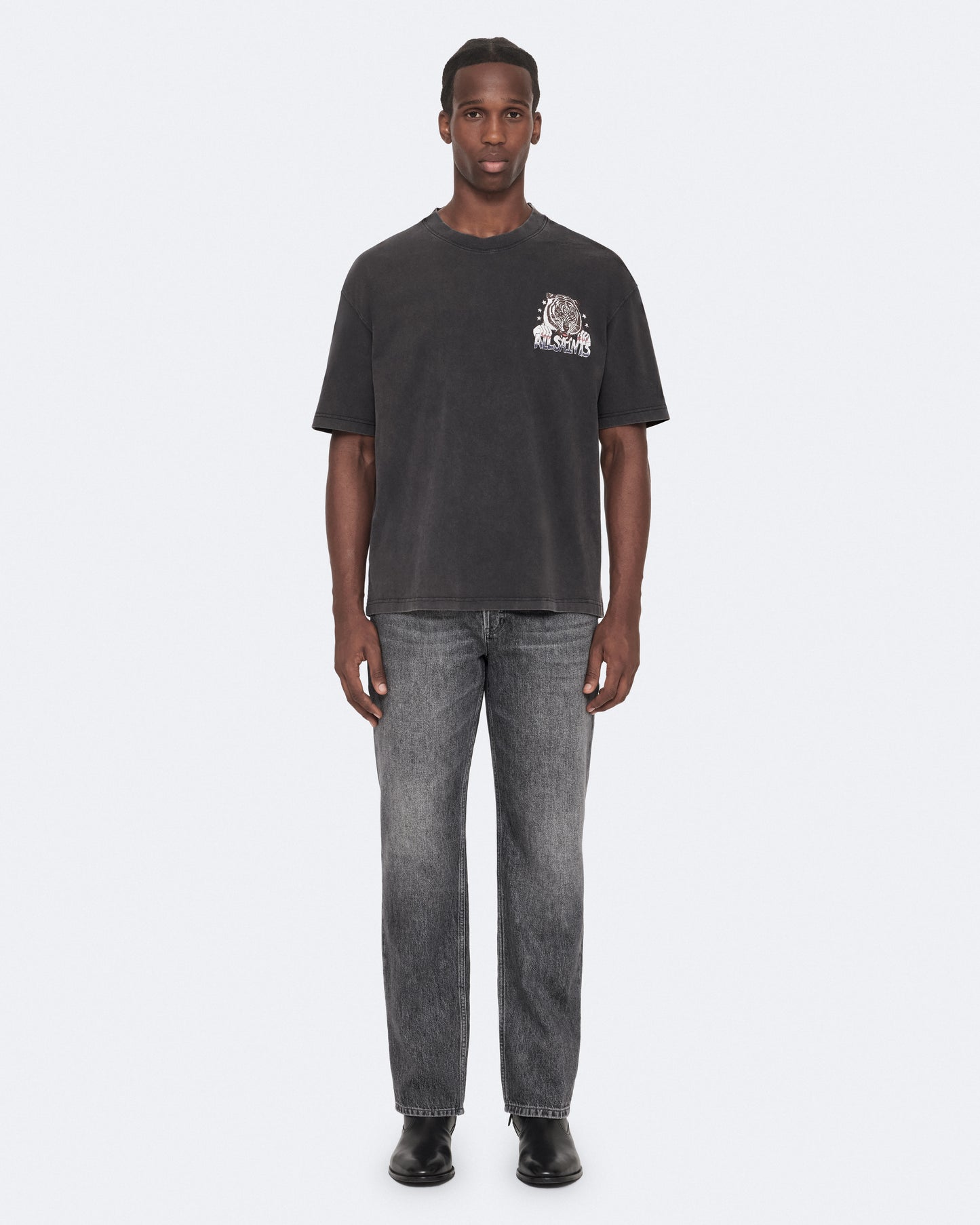 Washed Black Color Tigress SS Crew Tee from AllSaints
