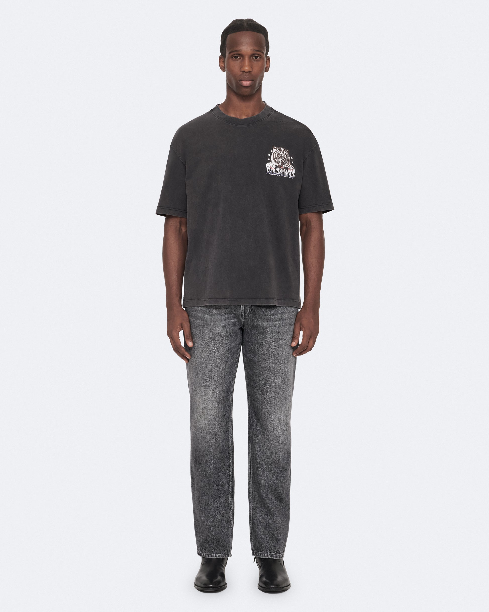 Washed Black Color Tigress SS Crew Tee from AllSaints