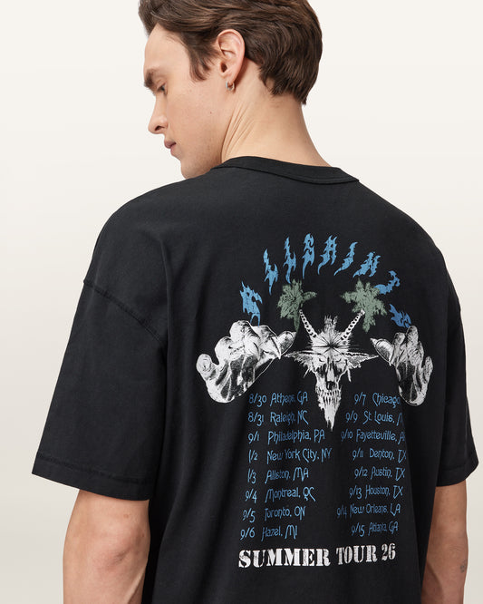 Washed Black Color Palm Ripper SS Crew Tee from AllSaints