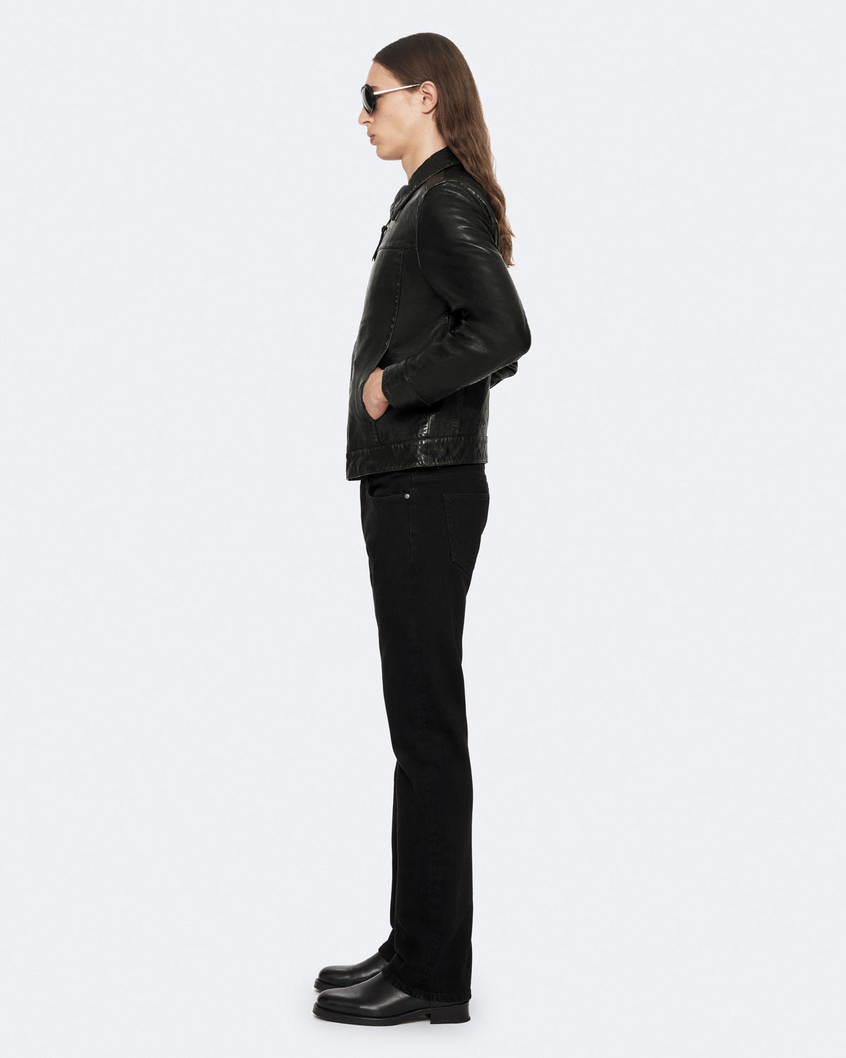 Black/Brown Color Oakland Leather Jacket from AllSaints