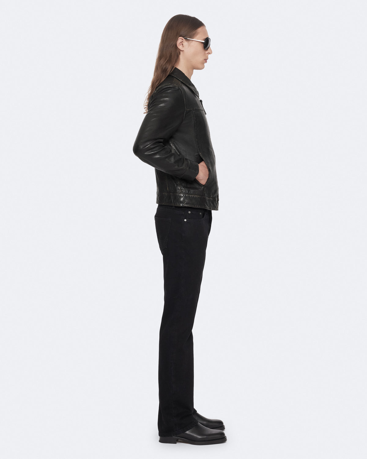 Black/Brown Color Oakland Leather Jacket from AllSaints