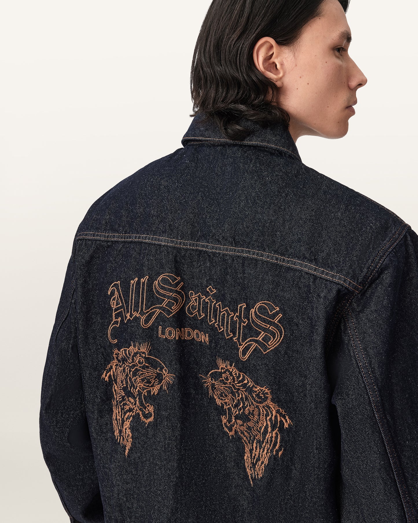 RINSE WASH INDIGO Color Union Tigres Jacket from AllSaints
