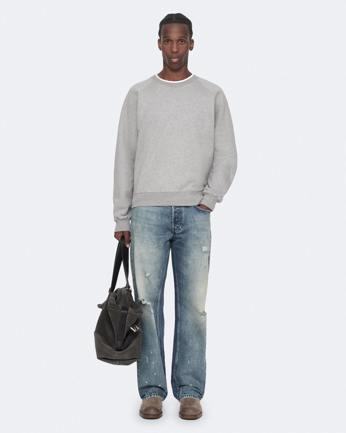 Grey Marl Color Nolan Crew Sweatshirt from AllSaints