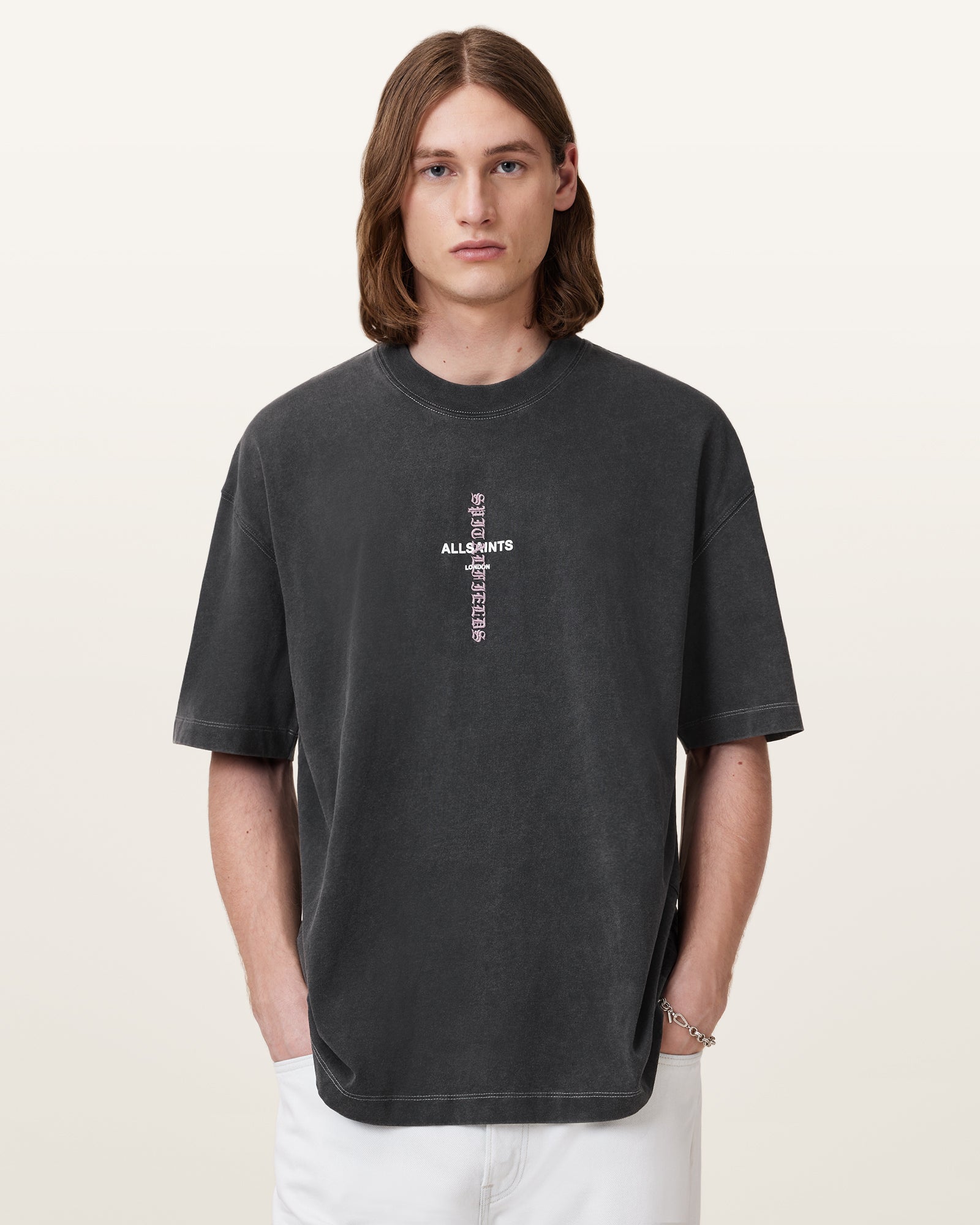 Washed Black Color Knox SS Crew from AllSaints