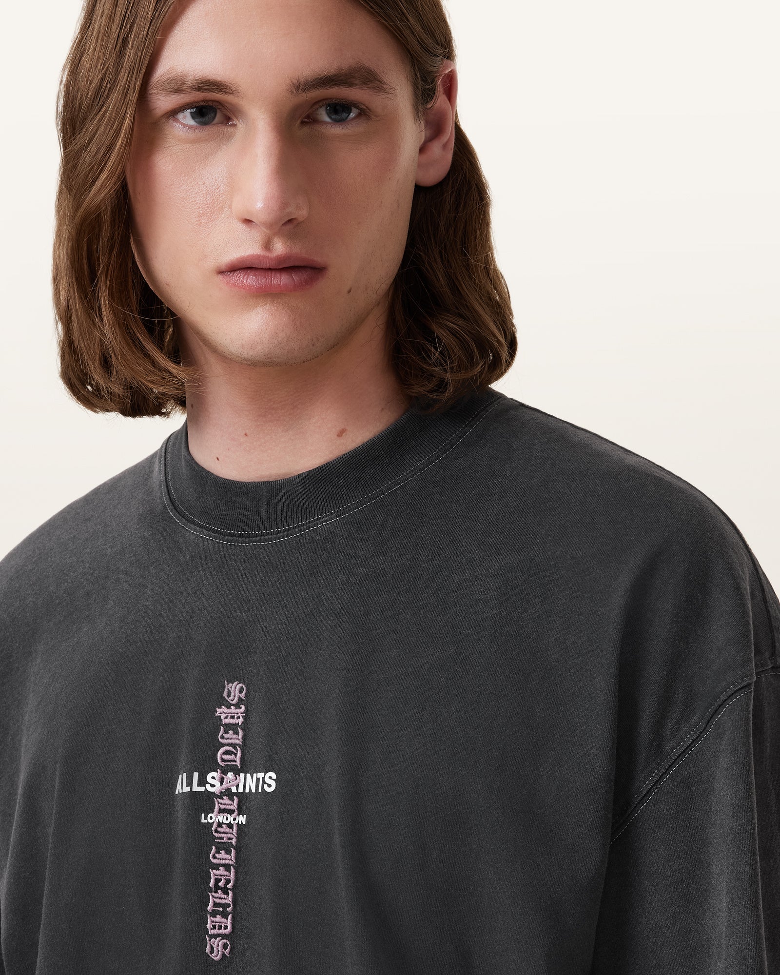 Washed Black Color Knox SS Crew from AllSaints