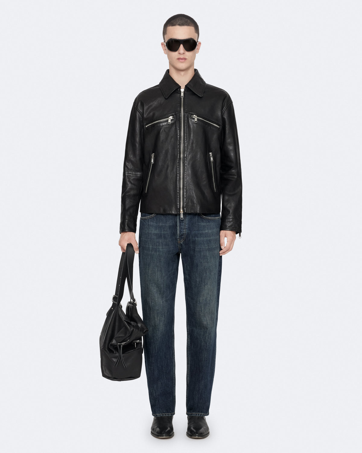 Black Color Vegason Leather Jacket from AllSaints