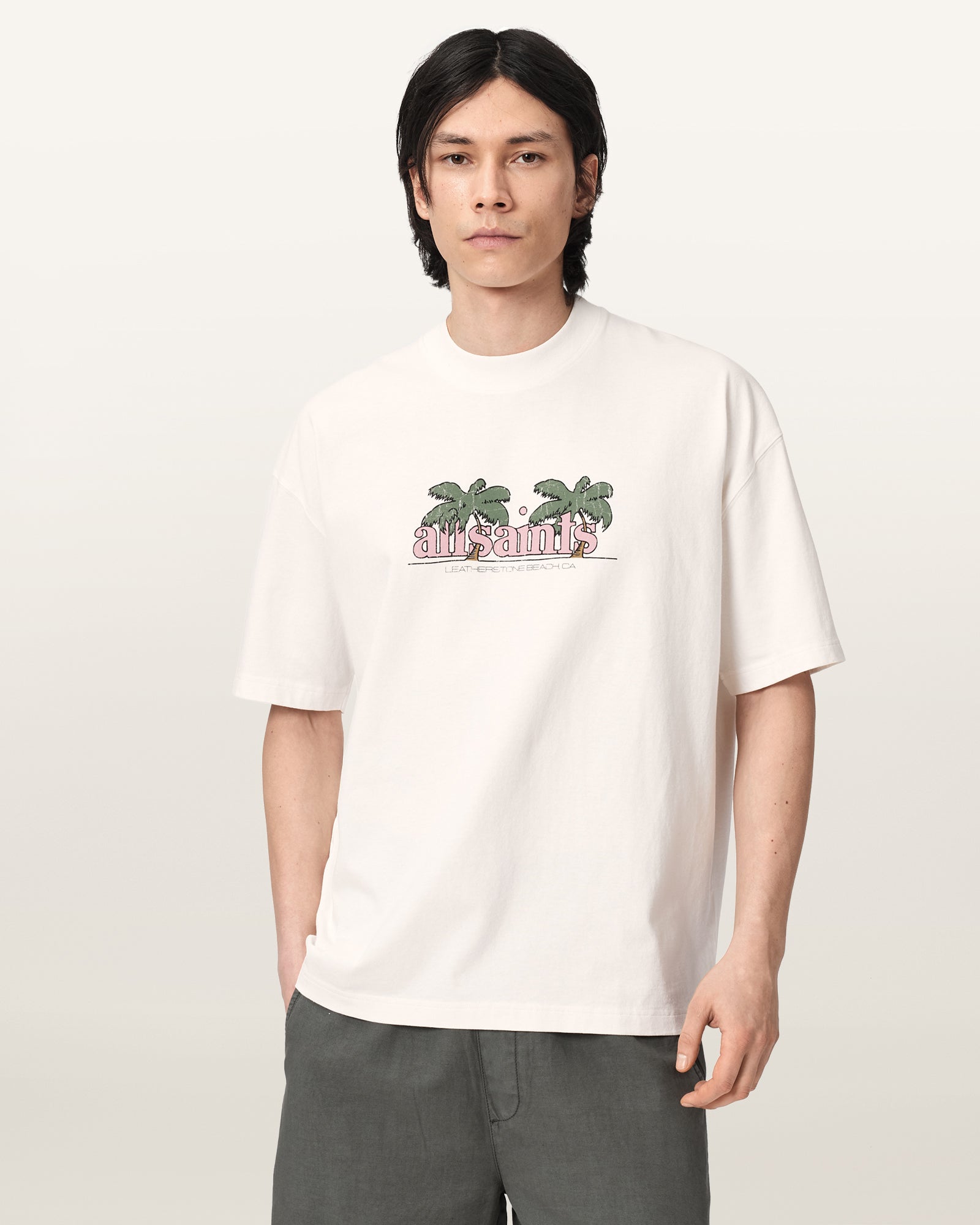 Chalk White Color Troppo SS Crew Tee from AllSaints