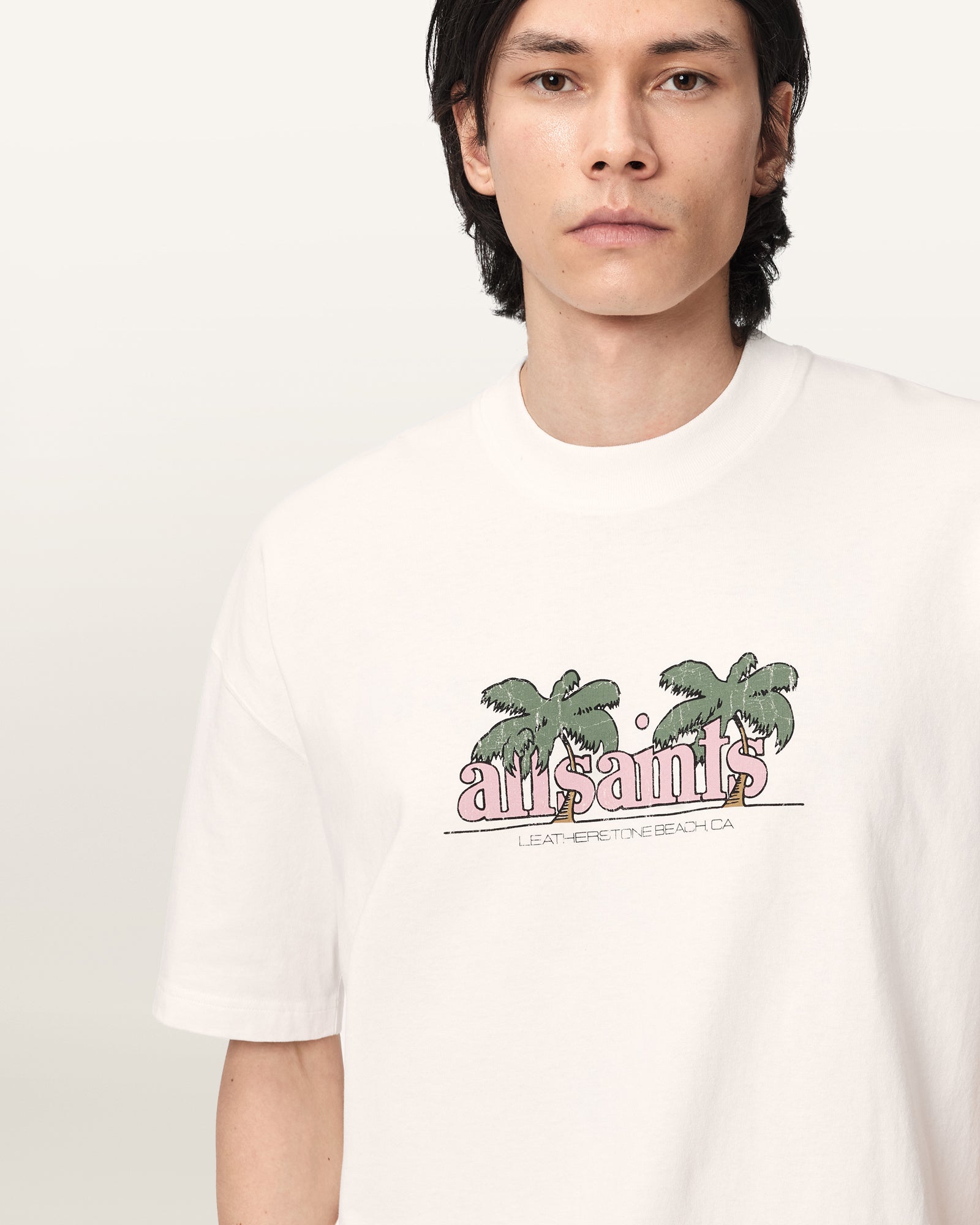 Chalk White Color Troppo SS Crew Tee from AllSaints