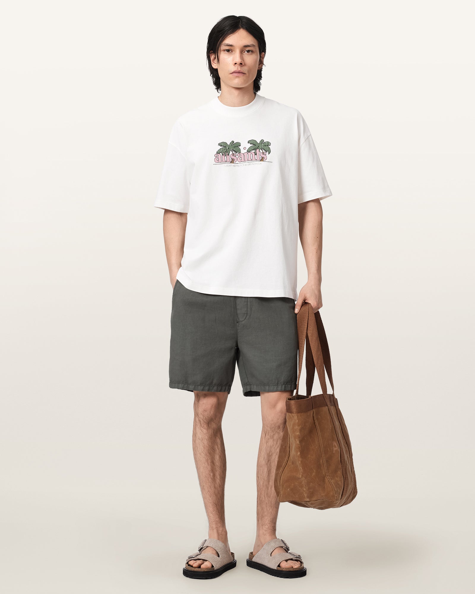 Chalk White Color Troppo SS Crew Tee from AllSaints