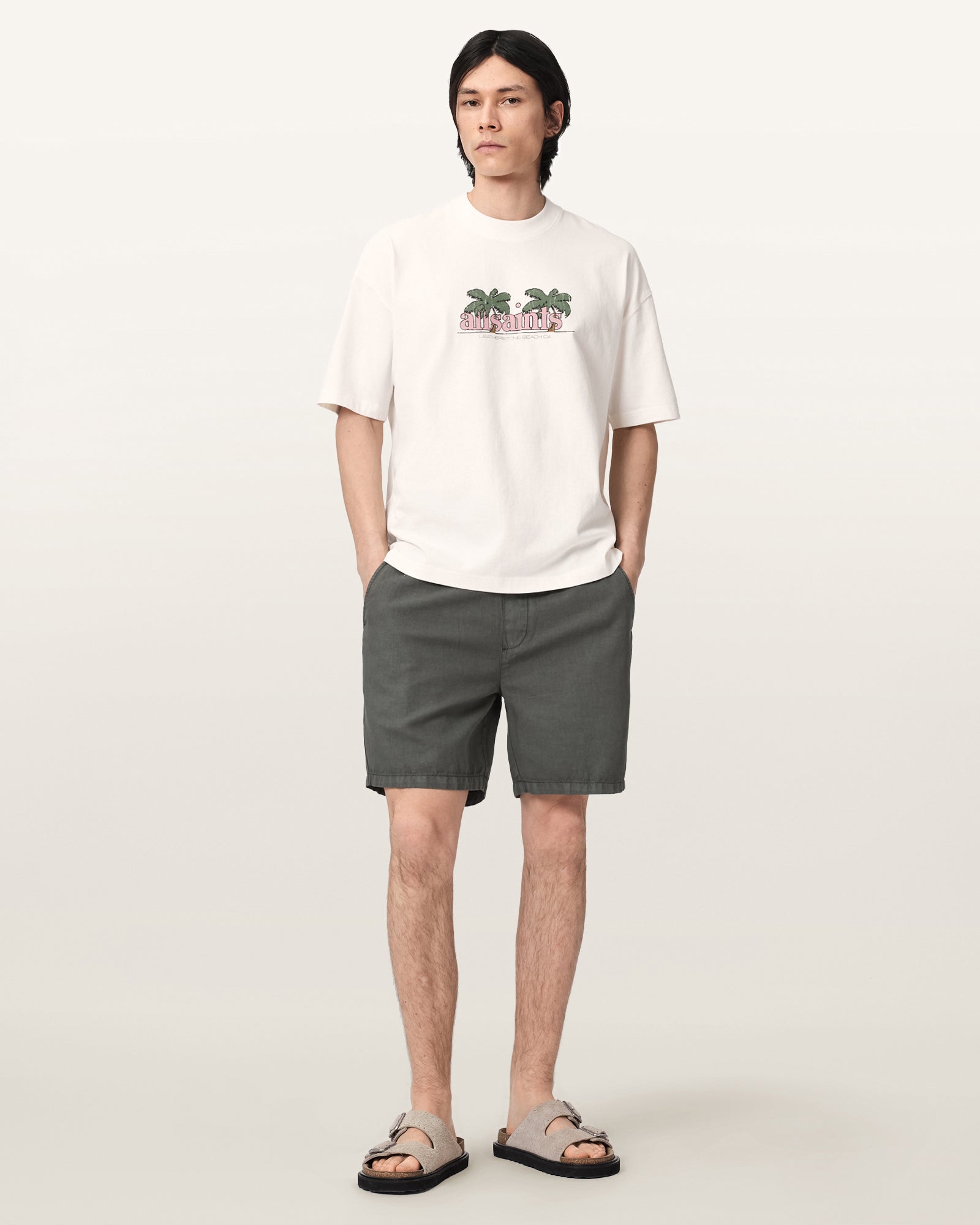 Chalk White Color Troppo SS Crew Tee from AllSaints