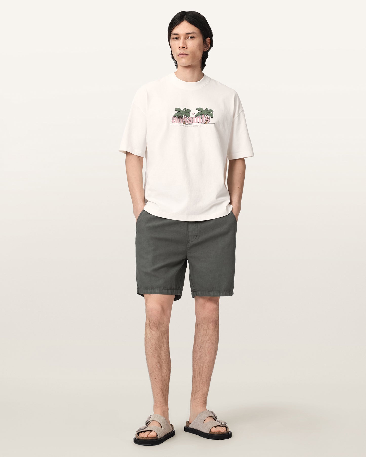 Chalk White Color Troppo SS Crew Tee from AllSaints