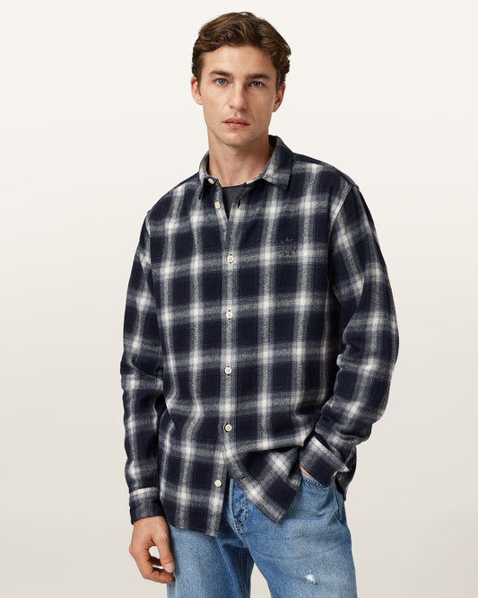 AZZURRA BLUE Color Haven Check LS Shirt from AllSaints