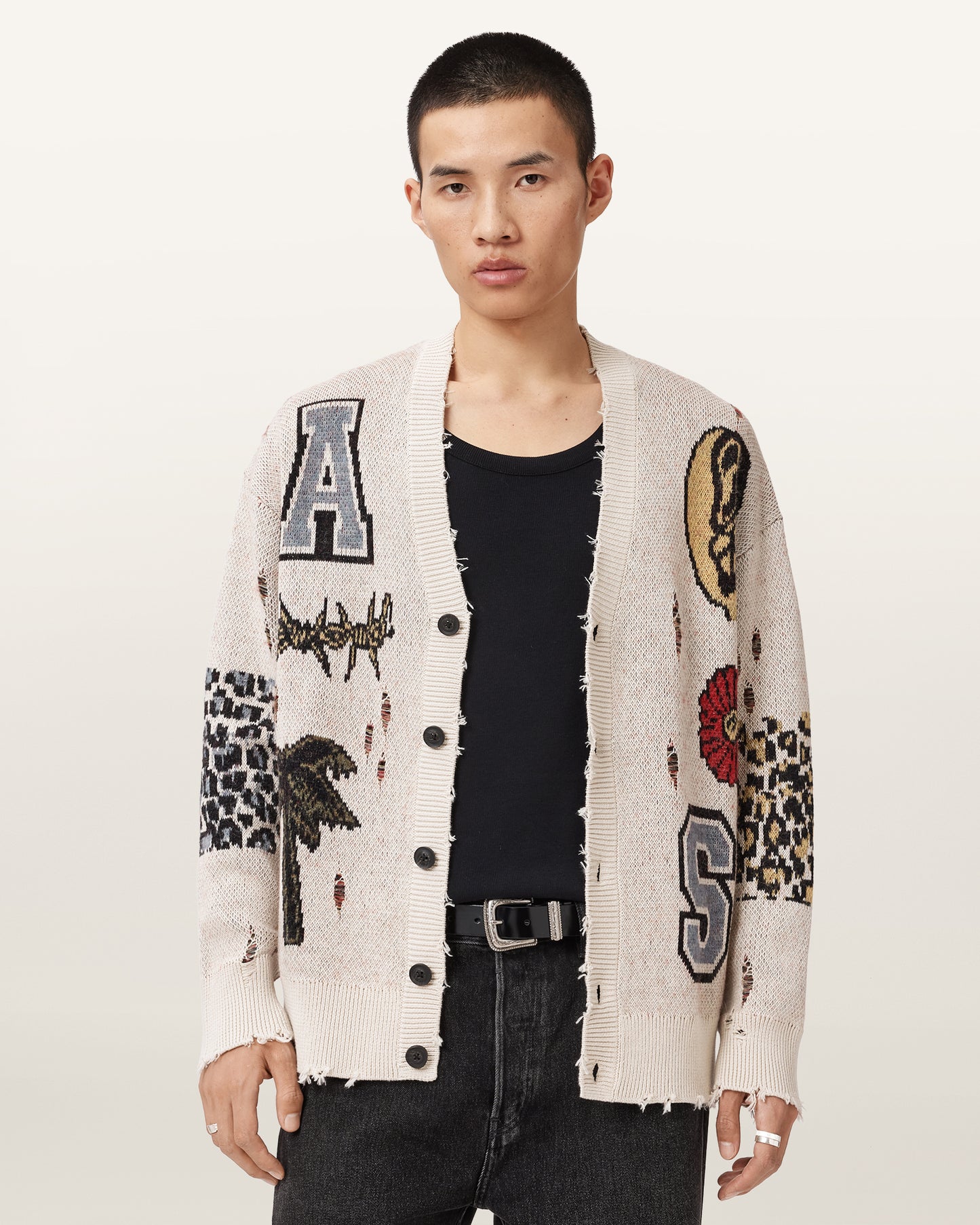 ECRU WHITE Color Foxx Cardigan from AllSaints