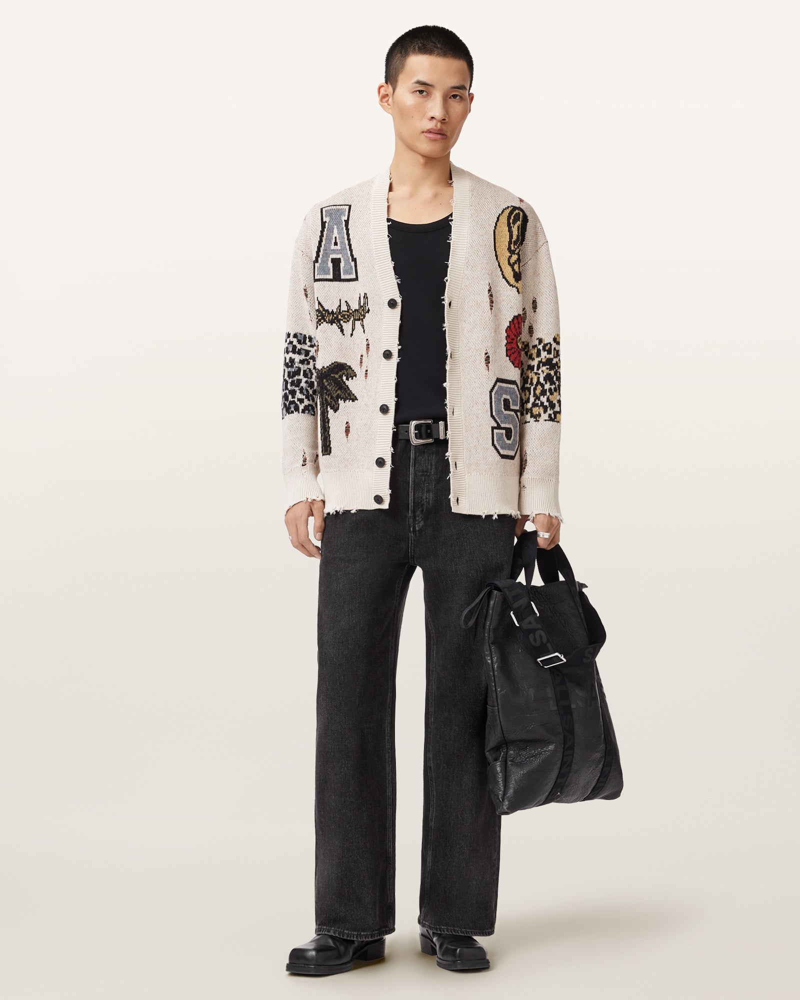 ECRU WHITE Color Foxx Cardigan from AllSaints