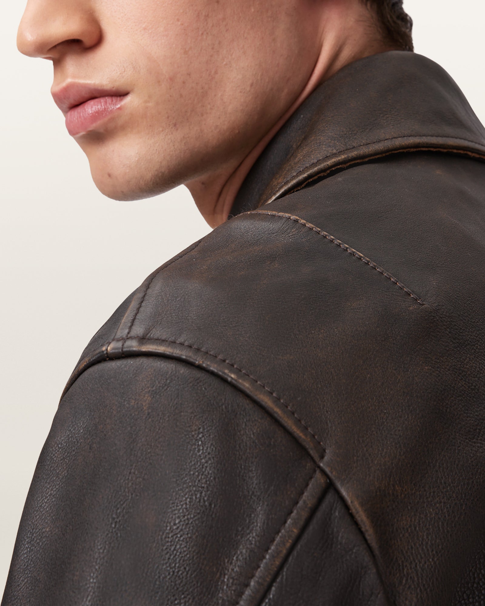 Black Color Garrison Leather Jacket from AllSaints