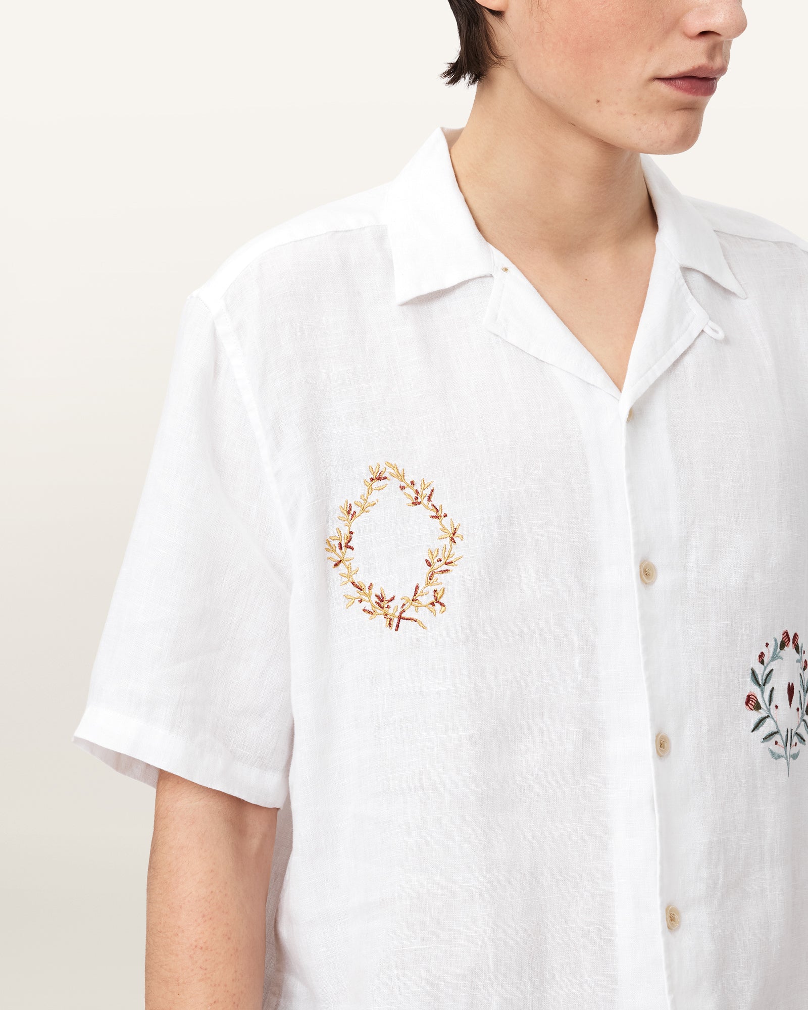 Ecru Color Deck SS Shirt from AllSaints