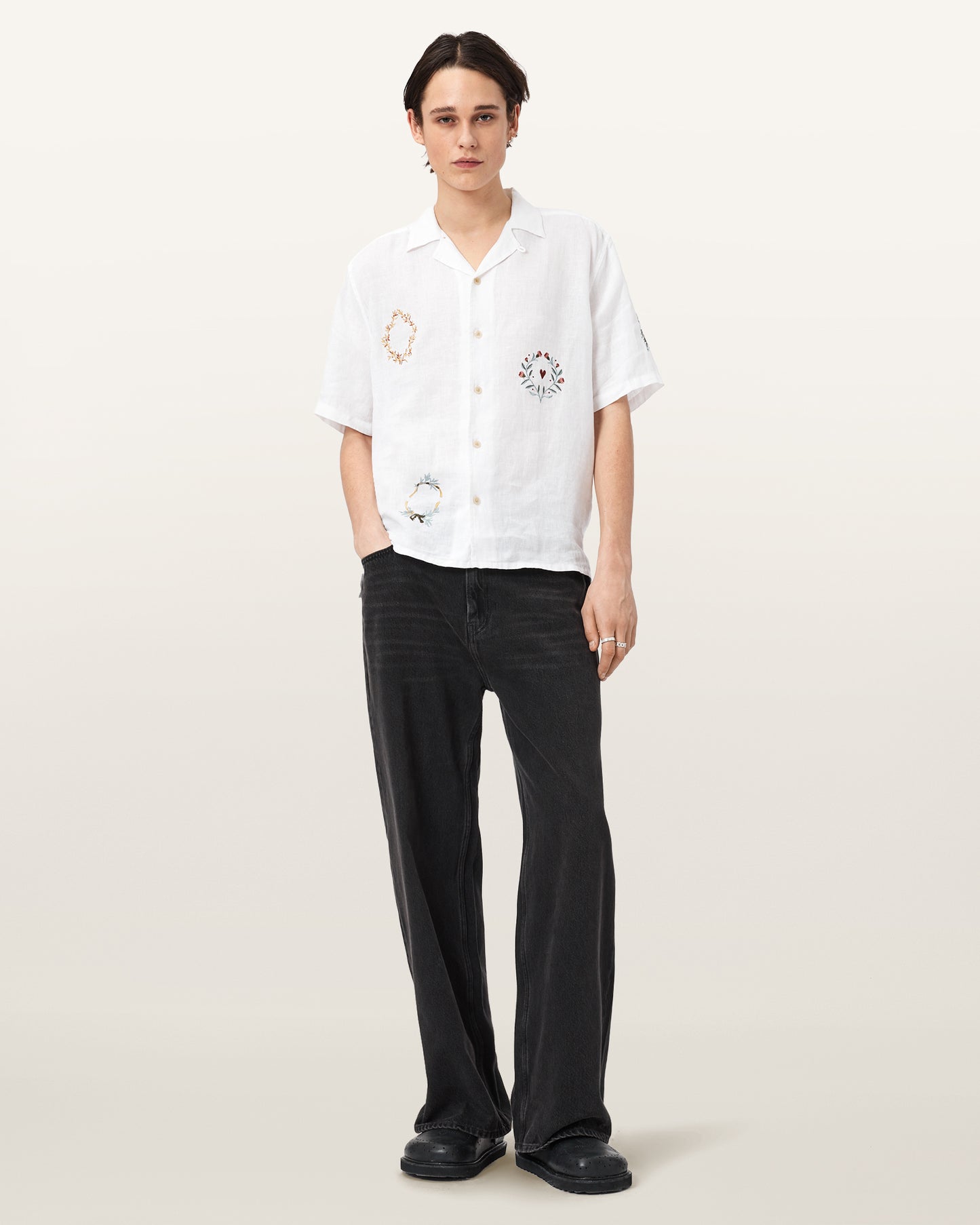 Ecru Color Deck SS Shirt from AllSaints