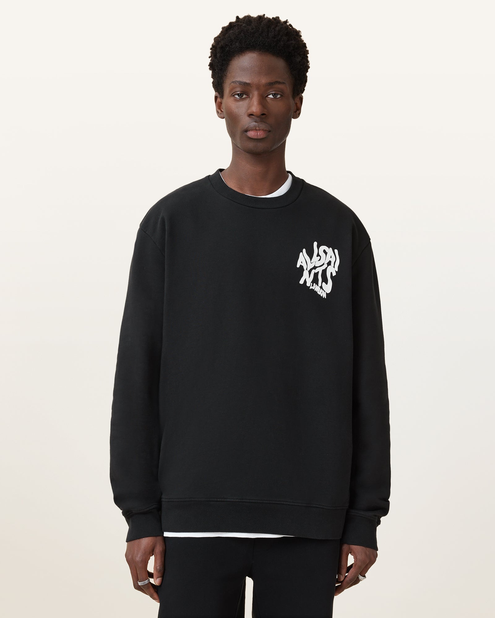 Jet Black Color Orlando Crew from AllSaints