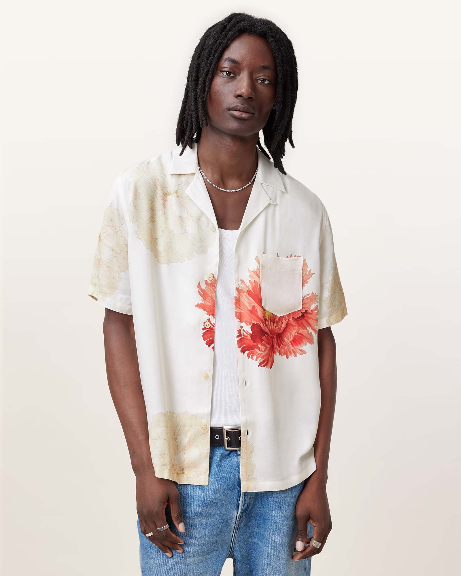 White Color Fleur SS Shirt from AllSaints