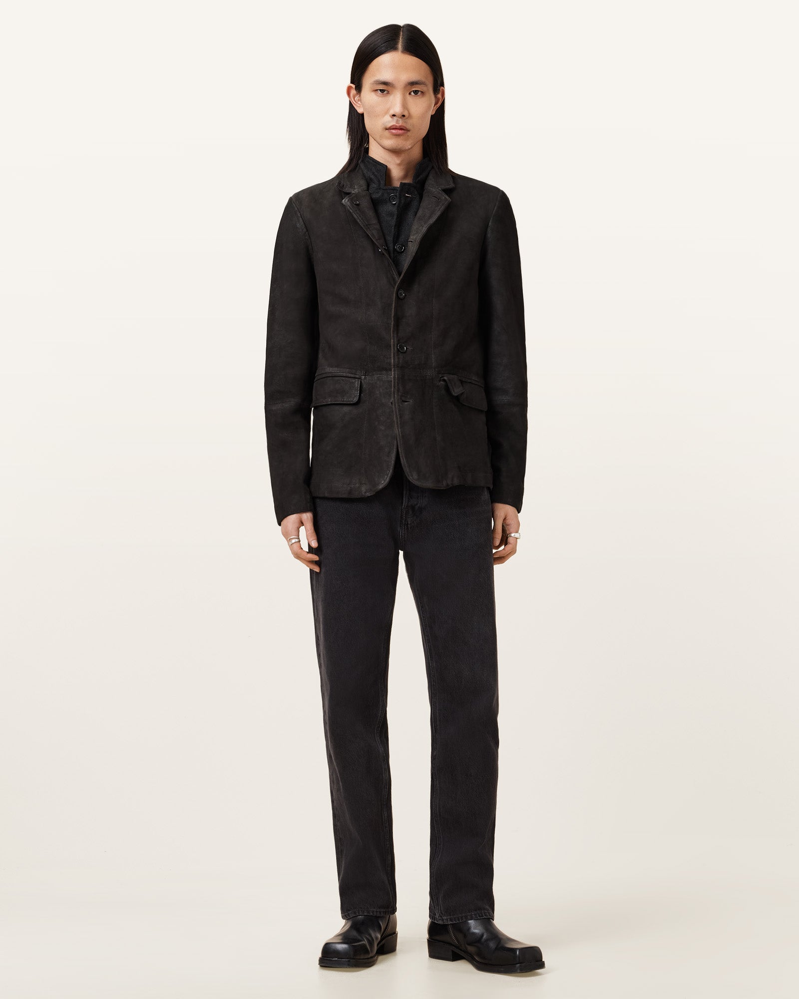 Survey Waxed Suede Double Layer Blazer