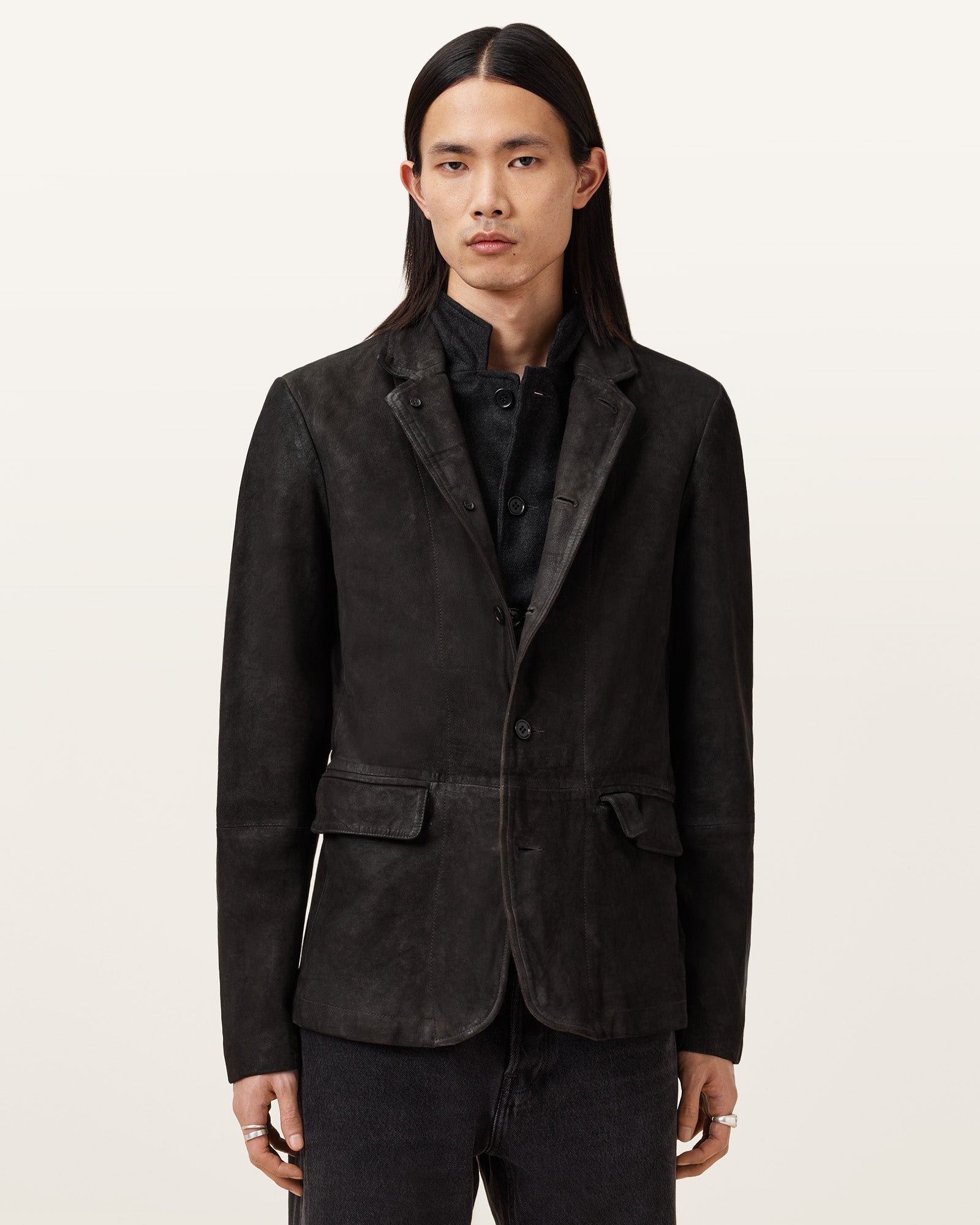 Survey Waxed Suede Double Layer Blazer