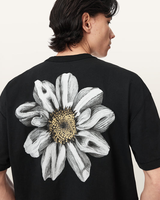 Washed Black Color Petals SS Crew Tee from AllSaints